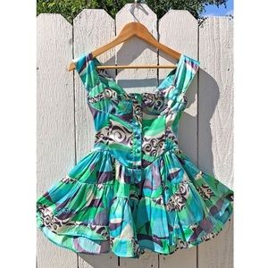 The Elisabeth Romper Dress - Lavender Mint Silk 🦋